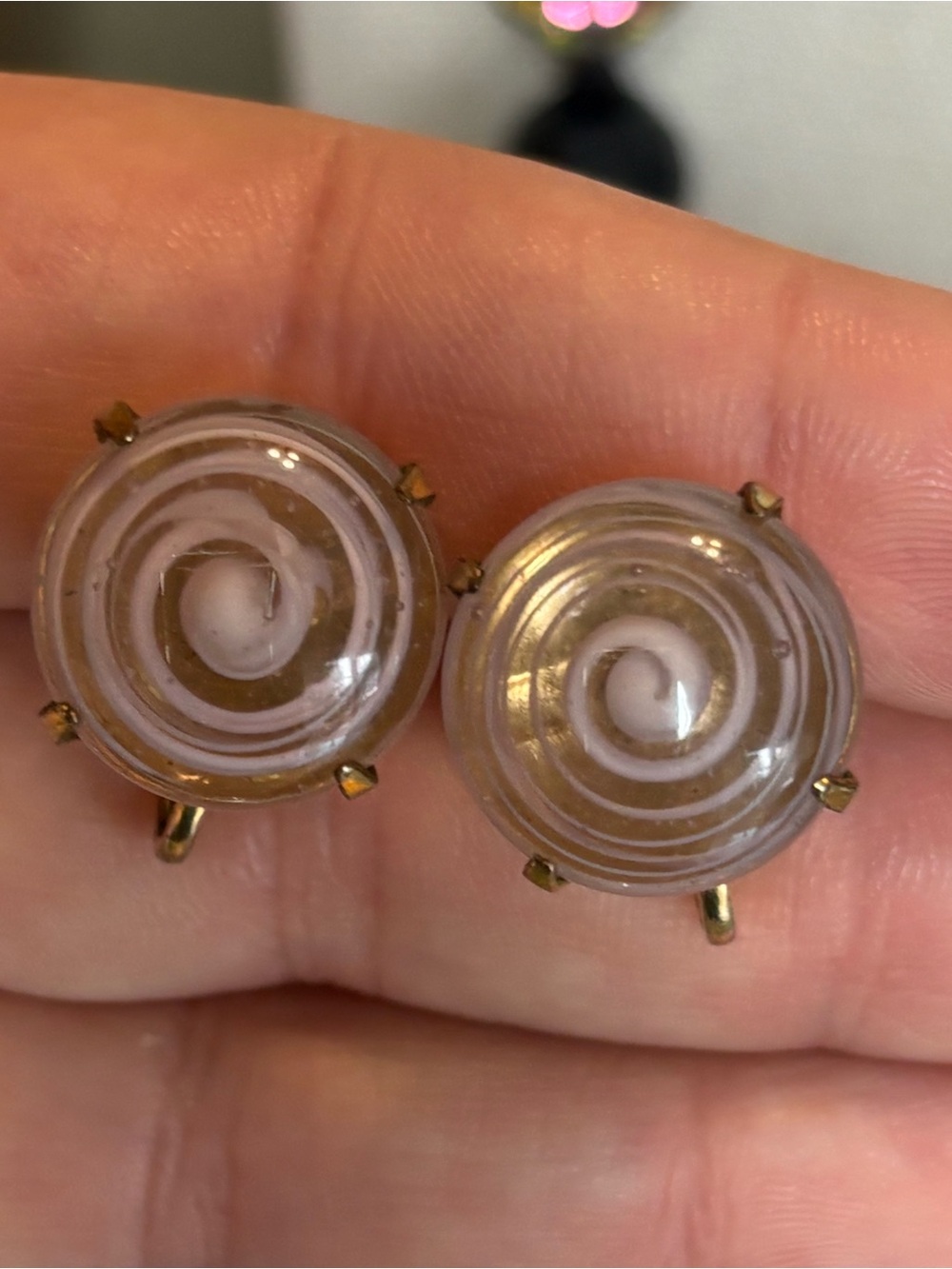 Vintage Coro Lucite Spiral Screw Back Earrings